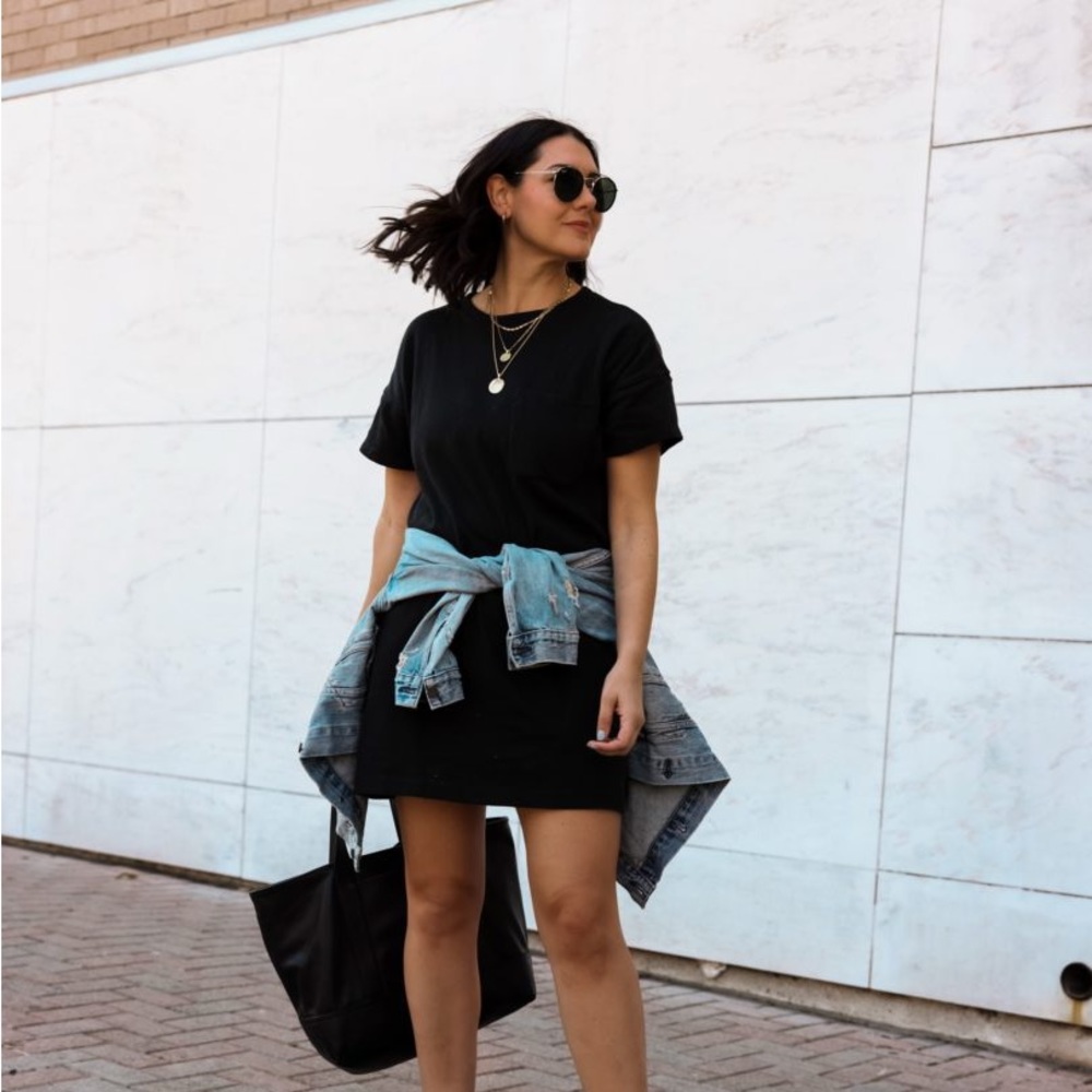 Madewell Black T-Shirt Dress
